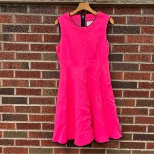 Kate Spade Hot Pink Black Lined Sleeveless Fit and Flare Mini Dress